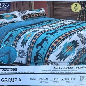 Aztec Horse Turquoise Bedding Set